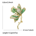 Alloy Rhinestone Lotus Brooch Pin For Elegant Suit Lapel Decoration view 4