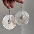 Chic Geometric Round Shell Pearl Pendant Drop Earrings Minimalist Sweet Ear Hook Jewelry view 1