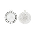 25mm Antique Silver Zinc Alloy Round Bezel Charm Pendant for DIY Necklace Bracelet Jewelry Making view 2