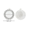 25mm Antique Silver Zinc Alloy Round Bezel Charm Pendant for DIY Necklace Bracelet Jewelry Making view 1