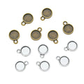 6mm Zinc Alloy Round Bezel Charm Pendant for DIY Necklace Bracelet Jewelry Making view 4