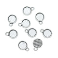 6mm Zinc Alloy Round Bezel Charm Pendant for DIY Necklace Bracelet Jewelry Making view 2