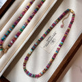 18K Gold Plated Copper Natural Stone Beaded Choker Necklace With Round Geometric Dopamine Style view 2
