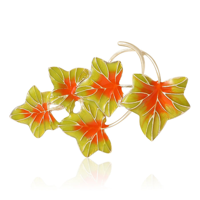 Alloy Grape Leaf Brooch Pin For Clothing And Gifts