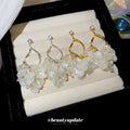 Chic Shell Geometric Zircon Faux Pearl Tassel Drop Earrings With Silver Needle For Vacation Style view 4