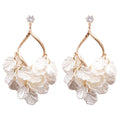 Chic Shell Geometric Zircon Faux Pearl Tassel Drop Earrings With Silver Needle For Vacation Style view 5