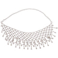 European American Light Luxury Copper Rhinestone Hollow Geometric Tassel Collarbone Necklace view 5