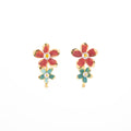 Elegant Enamel Flower Pearl Drop Earrings For Women, Gold Tone Alloy Long Dangle Statement Earrings view 5