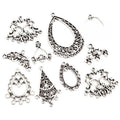 Antique Silver Alloy Multi Hole Vintage Pattern Pendant Connector For DIY Necklace Bracelet Jewelry view 5