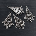 Antique Silver Alloy Multi Hole Vintage Pattern Pendant Connector For DIY Necklace Bracelet Jewelry view 3