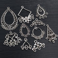 Antique Silver Alloy Multi Hole Vintage Pattern Pendant Connector For DIY Necklace Bracelet Jewelry view 2