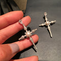Direct Baroque Cross Drop Earrings With Faux Pearl, Light Luxury Princess Jewelry view 3