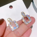 Shiny Drop Earrings, Water Drop Square Design Light Luxury Dress Matching Jewelry view 5