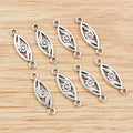 23x7mm 1g Alloy Double Dangle Flower Small Pendant Charm For DIY Necklace Bracelet Accessories view 2
