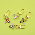 Metal Rhinestone Bee Keychain Bag Charm view 1