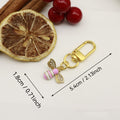 Metal Rhinestone Bee Keychain Bag Charm view 2