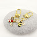 Metal Rhinestone Bee Keychain Bag Charm view 3