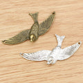 Alloy Flying Eagle Bird Pendant Charm For DIY Necklace Bracelet Jewelry Accessories 73x33mm view 1