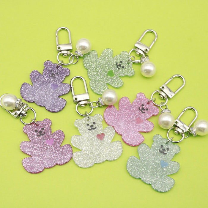 Acrylic Teddy Bear Keychain Bag Charm