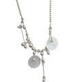 Korean Style Faux Pearl Shell Tassel Pendant Necklace With Round Geometric Charm For Women view 5