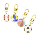 Zinc Alloy Enamel Sports Ball Keychain Bag Charm Gift view 5
