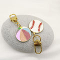 Zinc Alloy Enamel Sports Ball Keychain Bag Charm Gift view 3