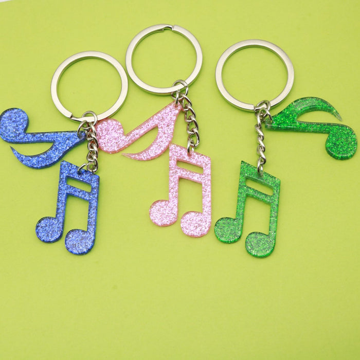 Metal Music Note Keychain Backpack Bag Charm Accessory Gift
