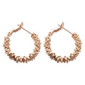 Irregular Crushed Silver Alloy Hoop Earrings Minimalist Light Luxury Round Design view 5