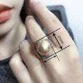 Middle East Heavy Design Two Tone Faux Pearl Statement Ring For Women Fashion Jewelry view 4