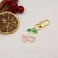 Zinc Alloy Cherry Heart Keychain Bag Charm Gift view 6
