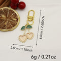 Zinc Alloy Cherry Heart Keychain Bag Charm Gift view 2
