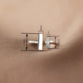 Trendy Minimalist Square Open Ring With Zircon Inlay, Niche Daily Finger Jewelry For Women view 4