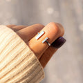 Trendy Minimalist Square Open Ring With Zircon Inlay, Niche Daily Finger Jewelry For Women view 2