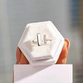 Trendy Minimalist Square Open Ring With Zircon Inlay, Niche Daily Finger Jewelry For Women view 3