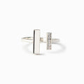 Trendy Minimalist Square Open Ring With Zircon Inlay, Niche Daily Finger Jewelry For Women view 5