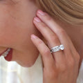 Women's Four Prong Set Ring, Fashion Light Luxury Designer Style Single Jewelry With Premium Look view 3