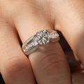 Women's Four Prong Set Ring, Fashion Light Luxury Designer Style Single Jewelry With Premium Look view 2