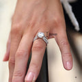 Women's Four Prong Set Ring, Fashion Light Luxury Designer Style Single Jewelry With Premium Look view 4