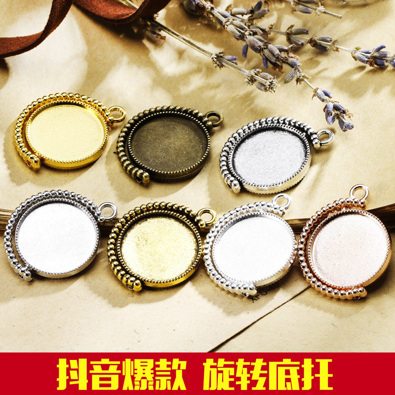 30mm Double-Sided Rotating Pendant Tray Bezel Setting