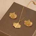 French Vintage Metal Geometric Star Pearl Stud Earrings And Necklace Set Light Luxury Jewelry view 4