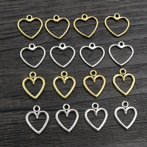 Alloy Hollow Heart Small Pendant 0.4g For DIY Jewelry Necklace Bracelet Charms