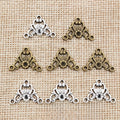 Alloy Triple Flower Small Charm Pendant 14x19mm 0.7g For DIY Necklace Bracelet Making view 4