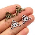 Alloy Triple Flower Small Charm Pendant 14x19mm 0.7g For DIY Necklace Bracelet Making view 1
