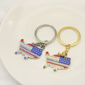 Metal USA Flag Keychain Independence Day Gift view 4