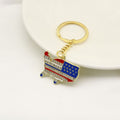 Metal USA Flag Keychain Independence Day Gift view 3