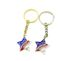 Metal Rhinestone Flag Heart Star Keychain Patriotic Bag Charm view 5