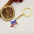 Metal Rhinestone Flag Heart Star Keychain Patriotic Bag Charm view 6