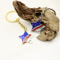 Metal Rhinestone Flag Heart Star Keychain Patriotic Bag Charm view 4