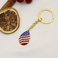 Zinc Alloy Enamel American Flag Star Keychain For Car Gift view 6
