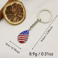 Zinc Alloy Enamel American Flag Star Keychain For Car Gift view 2